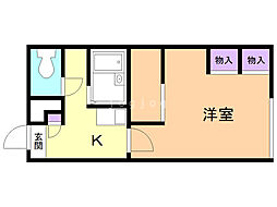 レオパレスサザンクロス2 1Kの間取図画像