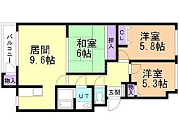 リーベスト大麻 3LDKの間取図画像