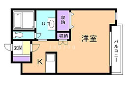 キャロルハウス4 1Kの間取図画像