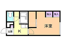 レオパレスサザンクロス3 1Kの間取図画像