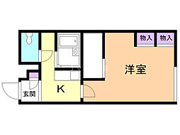 レオパレスアストラル 1Kの間取図画像