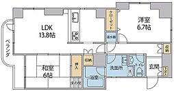 オリンピア春日町 2LDKの間取図画像