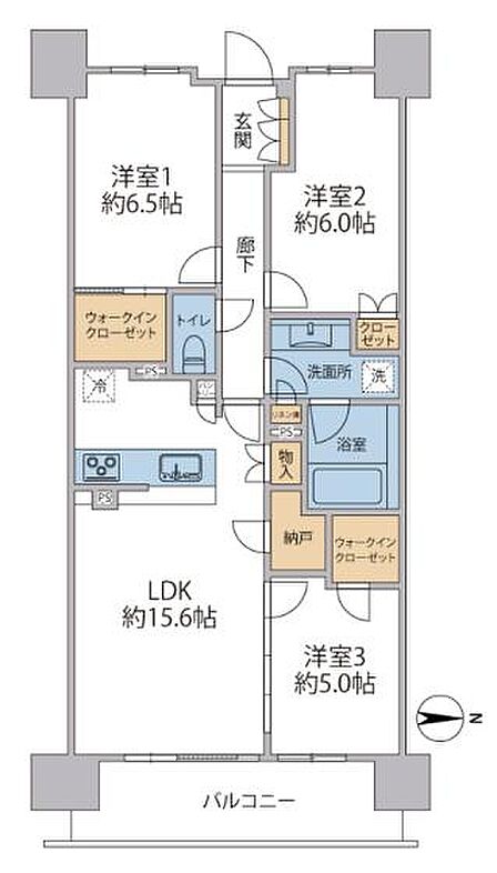 【15.6帖のゆとりあるLDK】 東向きに面した広々としたリビング設計。日当たりの良さも特徴の一つです。