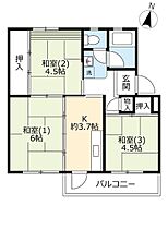 UR新多聞 0161-0206 ｜ 兵庫県神戸市垂水区本多聞5丁目（賃貸マンション3K・2階・45.94㎡） その2