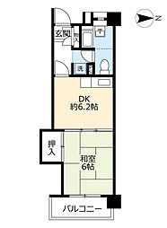 UR都市機構ポートアイランド団地55号棟 1DKの間取図画像