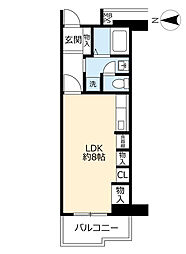 UR都市機構アクティ学園西町737号棟 1DKの間取図画像