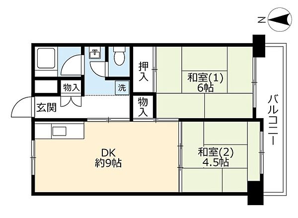 UR大開 ｜大阪府大阪市福島区大開4丁目(賃貸マンション2DK・11階・49.18㎡)の写真 その2