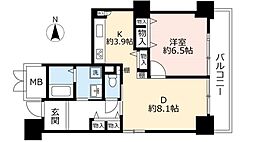 UR都市機構酉島リバーサイドヒルなぎさ街20号棟 1DKの間取図画像