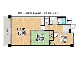 都島ロイヤルハイツ 2LDKの間取図画像