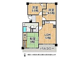 コム古川橋 3LDKの間取図画像