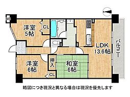 今福グリーンマンション 3LDKの間取図画像