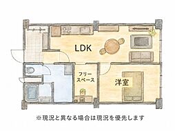 高倉第一コーポA棟 1SLDKの間取図画像