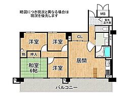 大淀町スワローハイツ 4DKの間取図画像