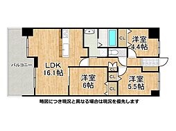 コスモシティ森林公園弐番館 3LDKの間取図画像