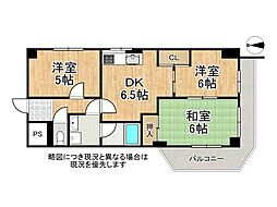 ローズコーポ淡路 3DKの間取図画像