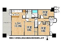 レスタージュ住道 3LDKの間取図画像