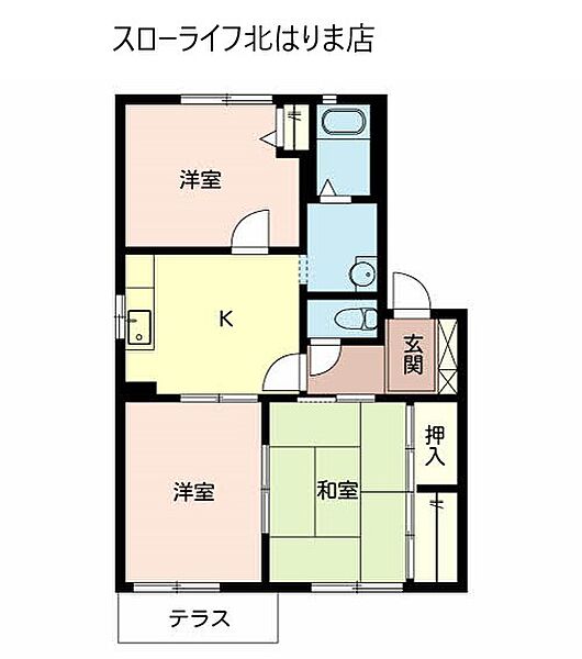 はぴねすハイツ喜田 105｜兵庫県加東市喜田2丁目(賃貸アパート3K・1階・53.28㎡)の写真 その2