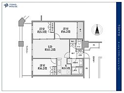 ディアマークスキャピタルタワー 3LDKの間取図画像