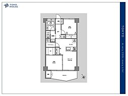 武蔵野・中町マンション 2LDKの間取図画像