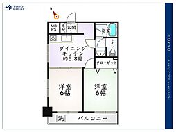 トーア滝野川マンション 2DKの間取図画像