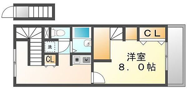 広島県福山市神村町(賃貸アパート1K・2階・28.02㎡)の写真 その3