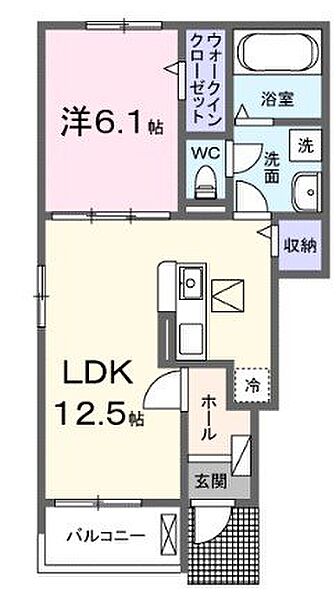 岡山県井原市下出部町(賃貸アパート1LDK・1階・44.70㎡)の写真 その2