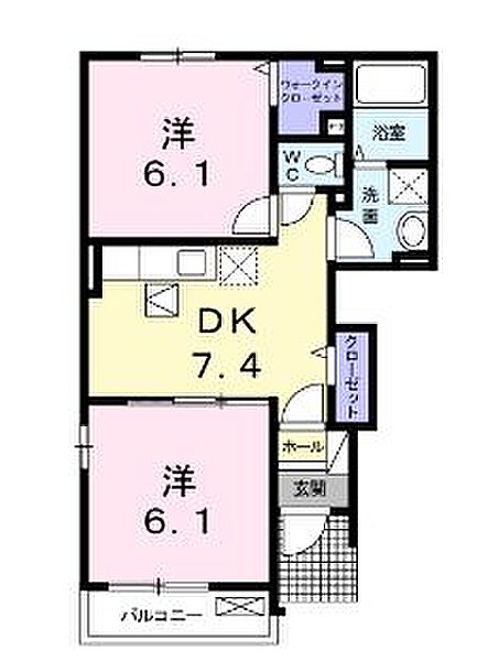 岡山県井原市木之子町(賃貸アパート2DK・1階・44.70㎡)の写真 その3