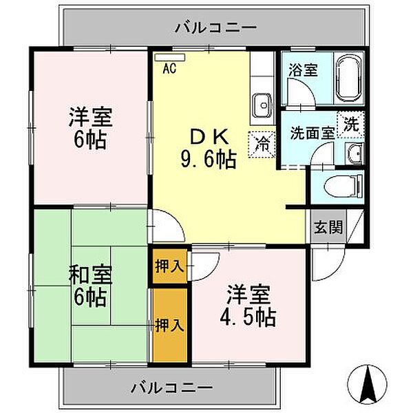 広島県府中市中須町(賃貸アパート3DK・3階・55.13㎡)の写真 その3