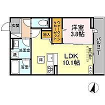 広島県福山市御門町１丁目（賃貸アパート1LDK・1階・36.63㎡） その2