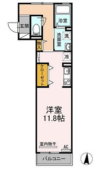 広島県福山市船町(賃貸アパート1R・3階・35.41㎡)の写真 その3
