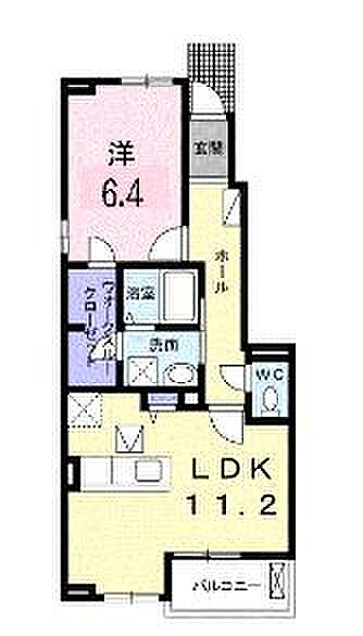 広島県福山市神辺町大字川南(賃貸アパート1LDK・1階・46.68㎡)の写真 その3
