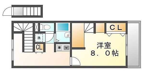 広島県福山市駅家町大字近田(賃貸アパート1K・2階・28.02㎡)の写真 その3