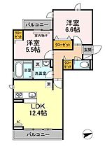 広島県福山市新涯町１丁目（賃貸アパート2LDK・3階・58.81㎡） その2