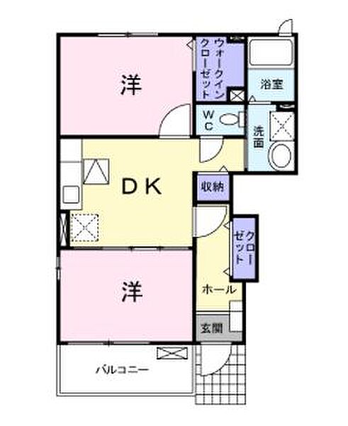 広島県福山市神村町(賃貸アパート2DK・1階・46.22㎡)の写真 その3