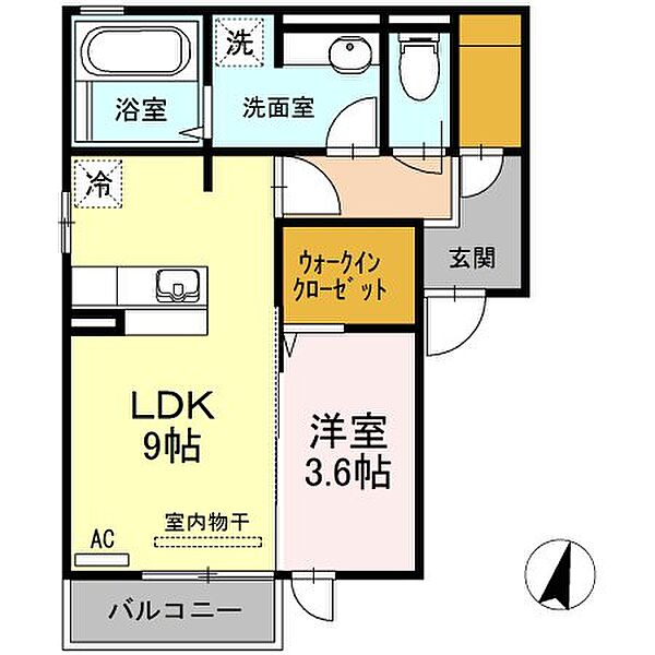 広島県福山市春日町浦上(賃貸アパート1LDK・2階・38.80㎡)の写真 その3