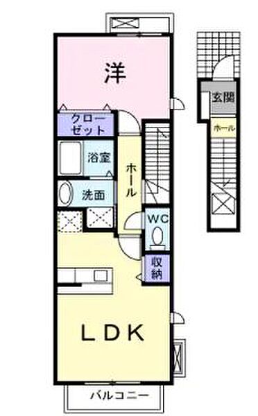 広島県福山市南今津町(賃貸アパート1LDK・2階・42.37㎡)の写真 その3