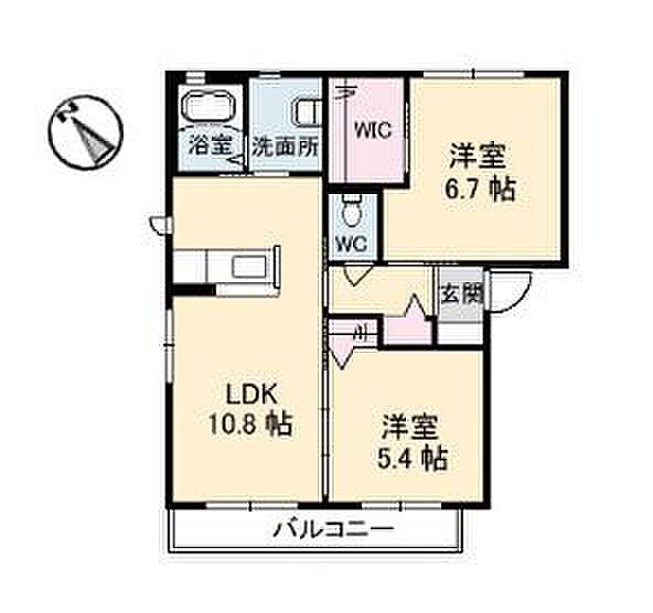 広島県福山市新市町大字新市(賃貸アパート2LDK・2階・54.06㎡)の写真 その3