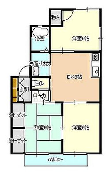 広島県福山市引野町１丁目(賃貸アパート3DK・2階・54.89㎡)の写真 その3