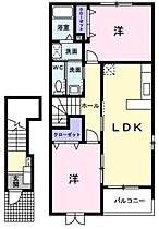 広島県福山市神辺町字道上（賃貸アパート2LDK・2階・57.22㎡） その2