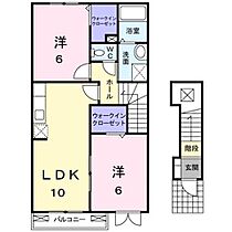 岡山県井原市笹賀町２丁目（賃貸アパート2LDK・2階・54.85㎡） その2