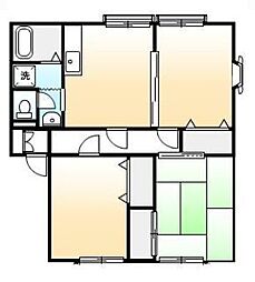 JR山陽本線 東福山駅 3.8kmの賃貸アパート 2階3DKの間取り