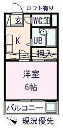 ルガノ・スチューデントホームA 1Kの間取図画像