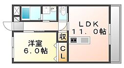 JR福塩線 湯田村駅 徒歩8分の賃貸マンション 6階1LDKの間取り