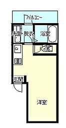 JR福塩線 道上駅 徒歩10分の賃貸マンション 2階ワンルームの間取り