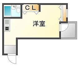JR山陽本線 福山駅 徒歩21分の賃貸マンション 2階1Kの間取り