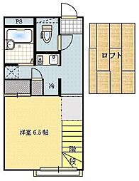 JR山陽本線 大門駅 徒歩10分の賃貸アパート 1階1Kの間取り