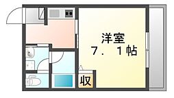 JR山陽本線 福山駅 徒歩10分の賃貸マンション 1階1Kの間取り