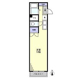 JR山陽本線 松永駅 徒歩5分の賃貸マンション 3階ワンルームの間取り