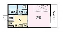 JR山陽本線 福山駅 徒歩36分の賃貸アパート 3階1Kの間取り