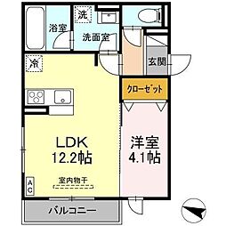 JR山陽本線 福山駅 徒歩8分の賃貸アパート 3階1LDKの間取り